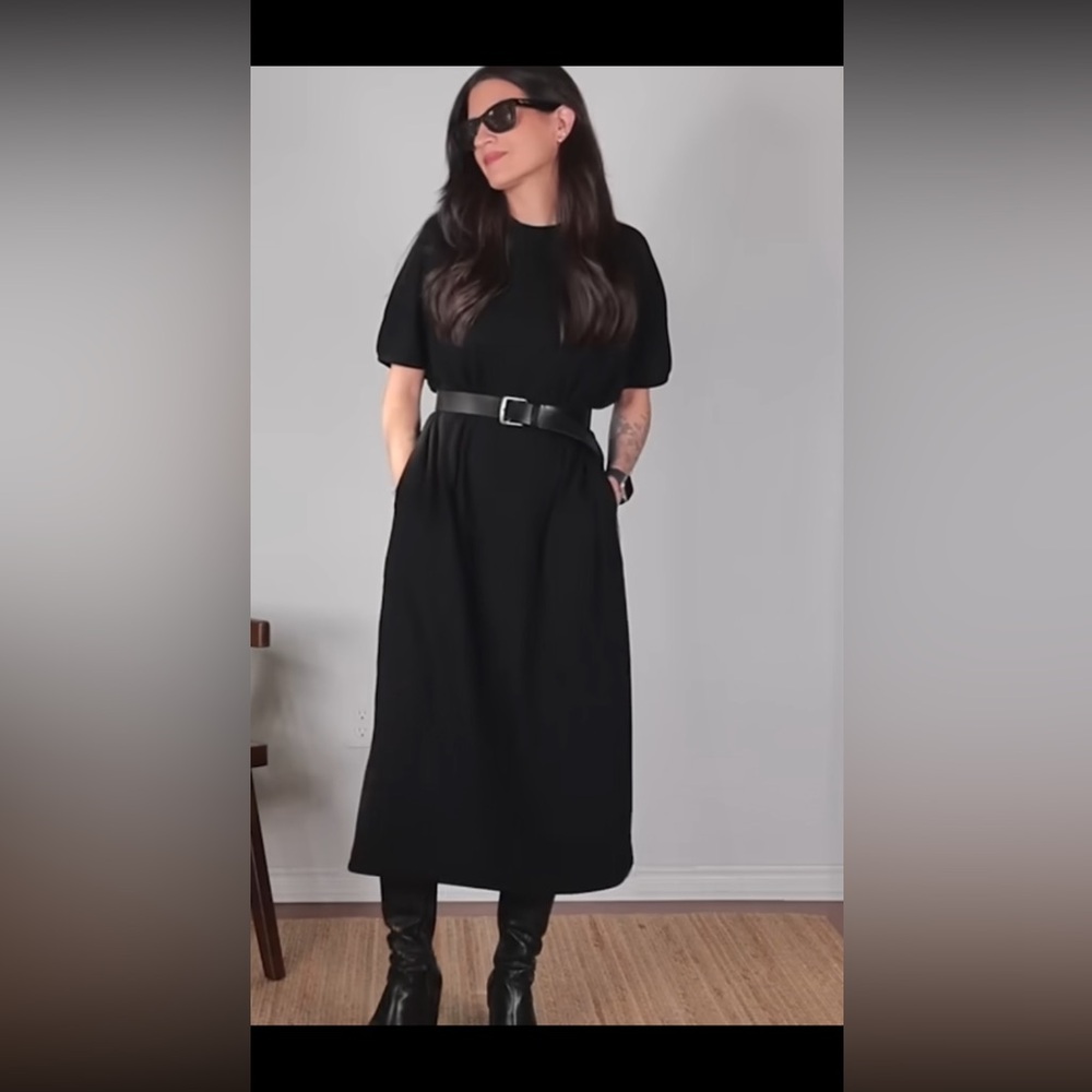 Uniqlo U Draped Short Sleeve Dress